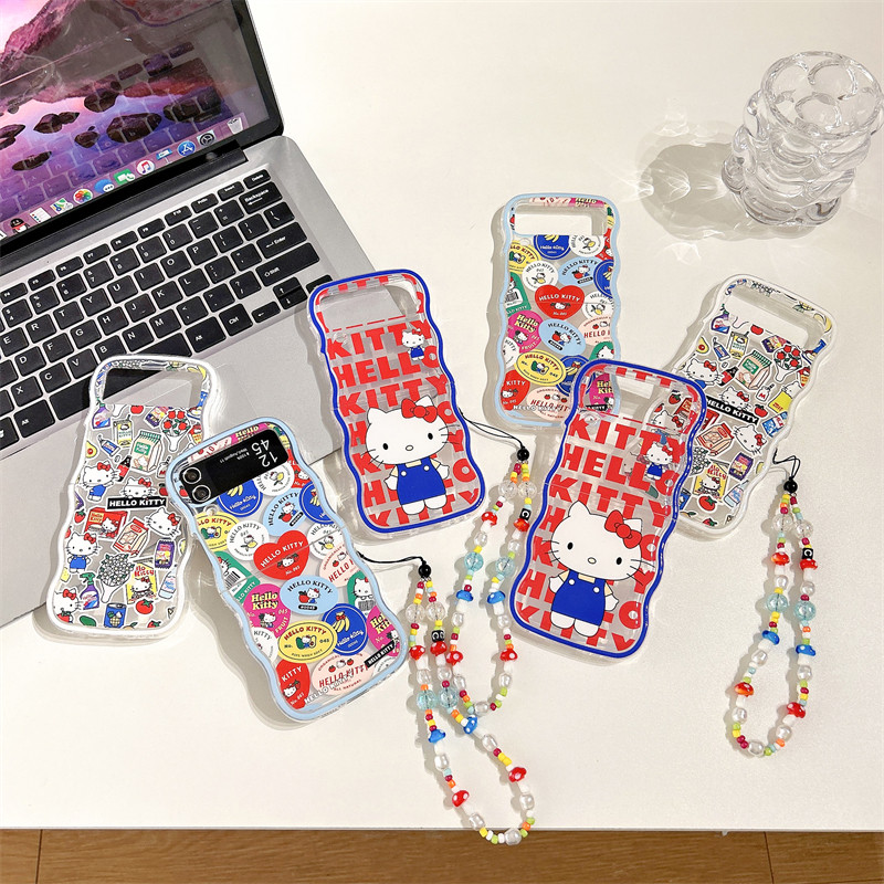 เคสtpu KT Cat Hello Kittyเข้ากันได้สําหรับXiaomi (MI) MIX Flip พลิกเกราะป้องกันกลับกันกระแทกปลอกอ่อนจี้การ์ตูนพับฝาครอบโทรศัพท์