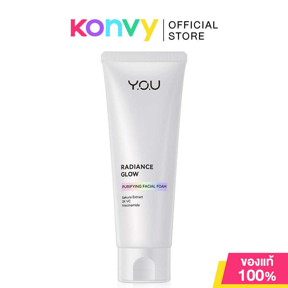 Y.O.U Radiance Glow Purifying Facial Foam 100g โฟมทำความสะอาดผิวหน้าสูตรอ่อนโยน.