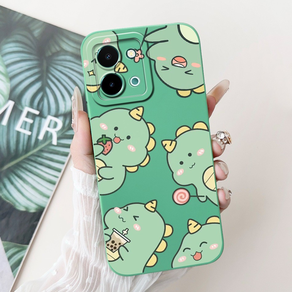 Vivo Y28 4G น่ารักนักบินอวกาศแมวไดโนเสาร์การ์ตูนซิลิโคนอ่อนนุ่ม Jelly Case Vivo Y28 4G V2352 เลนส์ป้องกันเคสโทรศัพท์ - รูปที่ 7