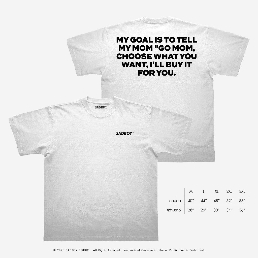 SADBOY® |  My Goal | Semi-Oversized | 100% Organic Cotton