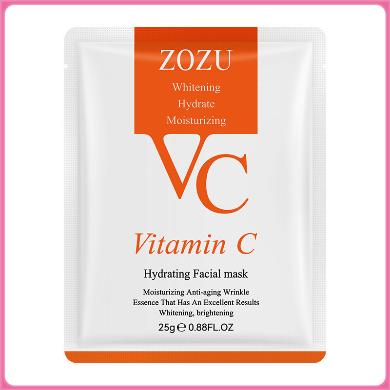 YTL แผ่นมาส์กหน้า ZOZU VC Mask Vitamin Cมาส์กวิ หน้าขาวกระจ่างใส หน้าเนียนนุ่มชุ่มชื้น ลดริ้วรอย มาร์คหน้า มาส์กหน้า
