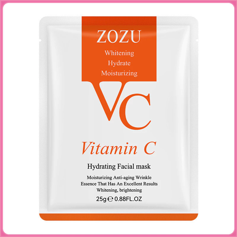 YTL แผ่นมาส์กหน้า ZOZU VC Mask Vitamin Cมาส์กวิ หน้าขาวกระจ่างใส หน้าเนียนนุ่มชุ่มชื้น ลดริ้วรอย มาร์คหน้า มาส์กหน้า
