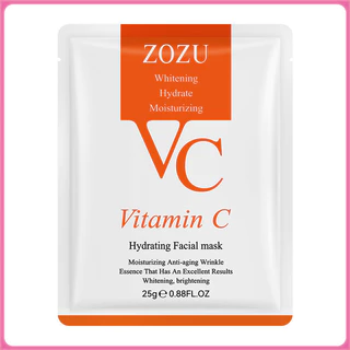 YTL แผ่นมาส์กหน้า ZOZU VC Mask Vitamin Cมาส์กวิ หน้าขาวกระจ่างใส หน้าเนียนนุ่มชุ่มชื้น ลดริ้วรอย มาร์คหน้า มาส์กหน้า