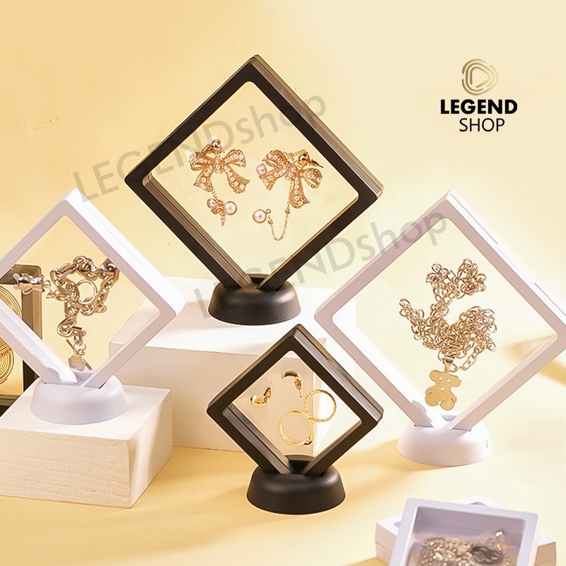 กล่องเก็บสรอยคอ กรอบใส่พระ กรอบพระ กล่องเก็บเครื่องประดับ กรอบใส่เหรียญ กล่องฟิลม เคสโชว์ มีขาตั้ง ป้องกันฝุ่น รวมฐาน