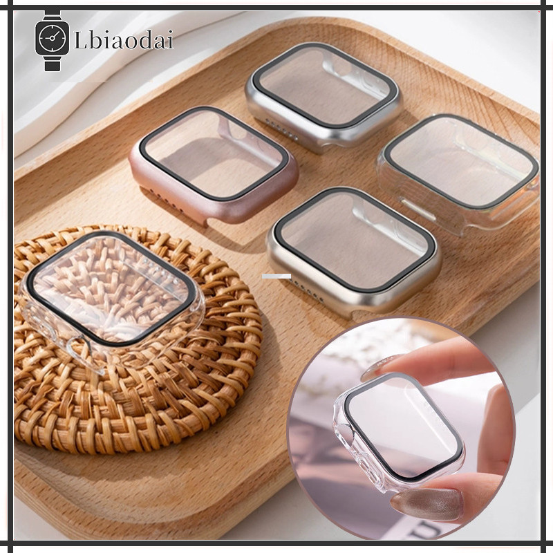 กระจกนิรภัยพร้อมตัวเรือน for Apple Watch Ultra/SE 3 2 IWatch Series 11 10 9 8 7  6 5 4 3 49mm 46mm 41mm 42mm 44mm