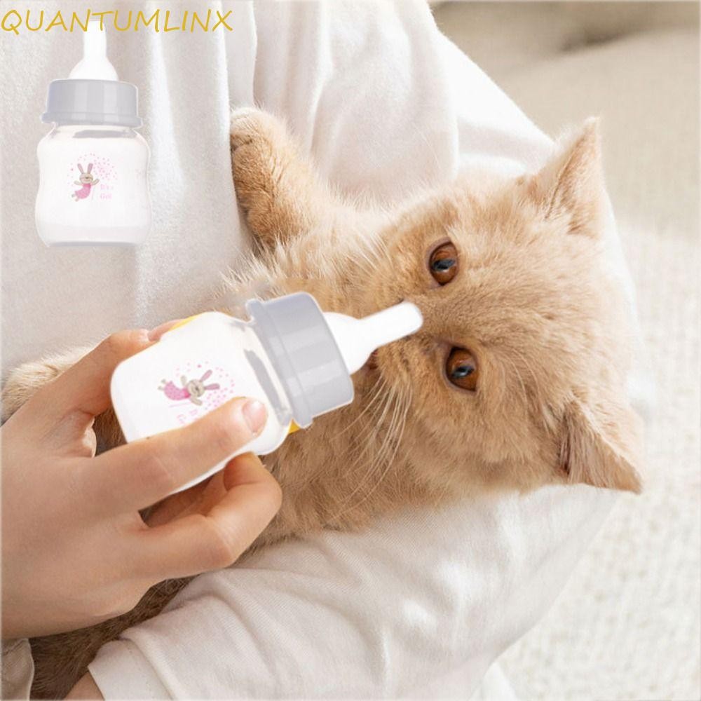 Quantuml Cat Baby Milk Feeder, 60ML พลาสติกขวดนมลูกแมว,แมวแมวดื่มขวดสีสุ่ม Bite Resistance ลูกแมว Nurser ขวดสําหรับลูกสุนัขลูกแมวกระต่าย