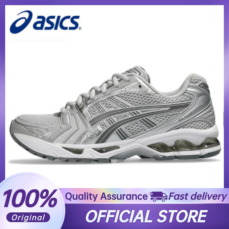 [100% legit ]Asics 14 Silver unisex Running Shoes รองเท้าผ้าใบรองเท้าเดินป่า