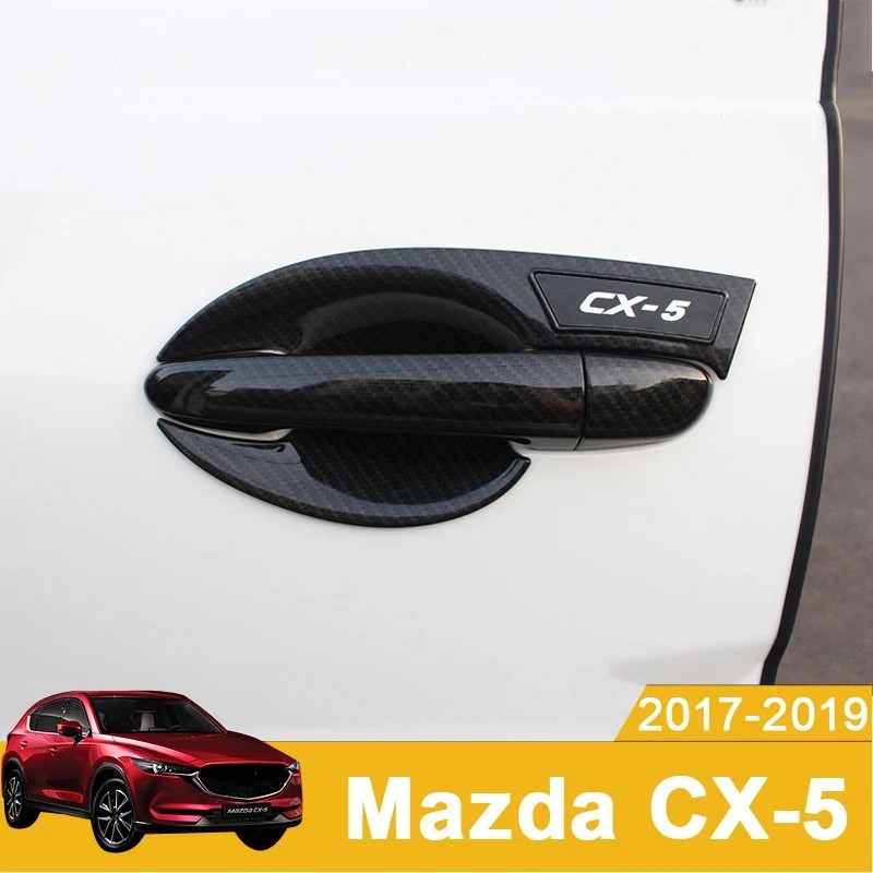 Mazda CX-5 CX5 2017-2024 รถด้านนอกประตูฝาครอบมือจับประตูชามป้องกัน Trim