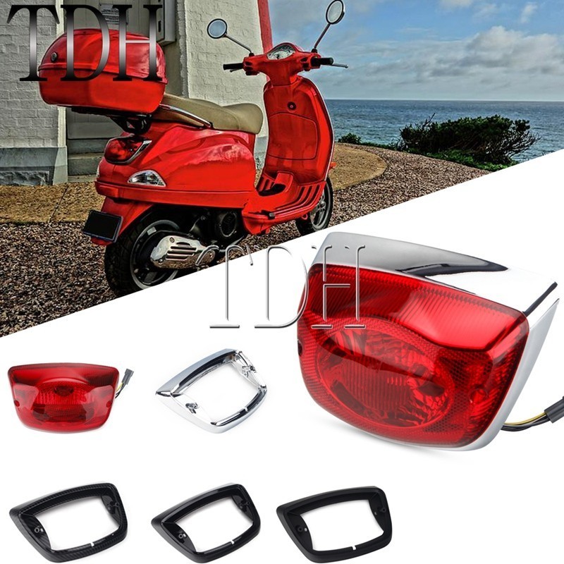 TH Scooter Complete Taillight Rear Lamp Rim Trim Tail Brake Light for LX 50 S 4T 4V LX 125 LX 150 IE