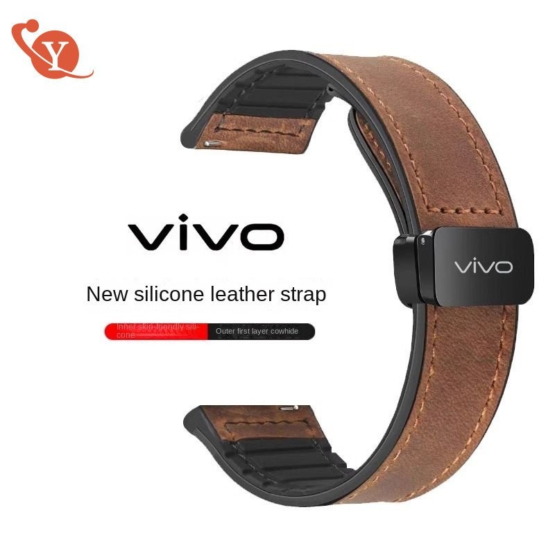สายนาฬิกาหนังแท้แม่เหล็กซิลิโคนพับหัวเข็มขัดสำหรับ VIVO สมาร์ท WATCH2 watch3 unisex