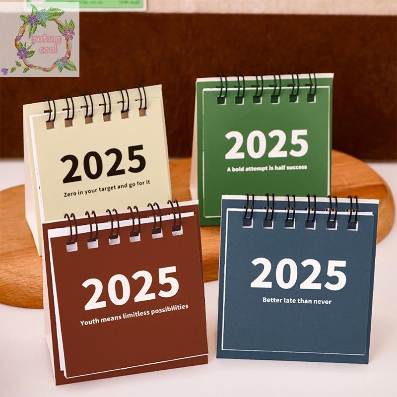 Pucool 2025 ปฏิทินตั้งโต๊ะ Kawaii Mini ปฏิทิน To Do List ทุกวันรายเดือนรายปี Planner Time Manegement โต๊ะตกแต่งอุปกรณ์สํานักงาน TH