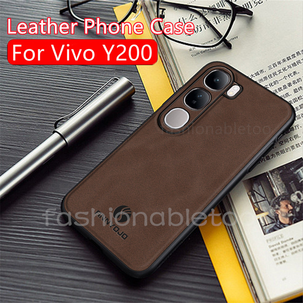 หนัง Matte Texture เคสโทรศัพท์สําหรับ Vivo Y200 Y19s Y 200 Y 19s Y19 s VivoY200 VivoY19s 4G 5G 2024 ปลอก Soft TPU Edge ป้องกันกันกระแทกปกหลัง