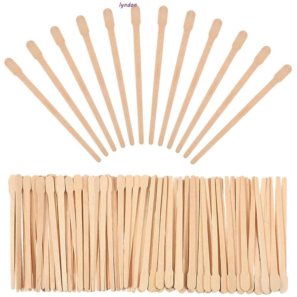 Lyndon Body Hair Removal Sticks 100 ชิ้นไม้สําหรับคิ้วจมูกริมฝีปากลิ้น Depressor Body เครื่องมือความงาม Craft Face Wiping Wax เครื่องมือ