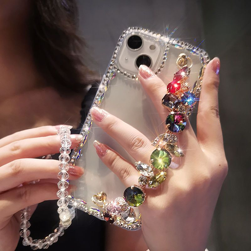 Rhinestone สายรัดข้อมือสร้อยข้อมือเคสโทรศัพท์สําหรับ Oppo Reno 14F Reno 14 13 Pro 13Pro 13F Reno14Pr