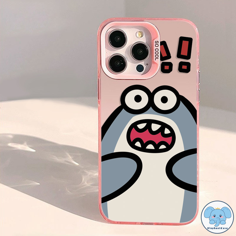 ฉลามการ์ตูนตลกเข้ากันได้เคสไอโฟน 15 16 11 13 7Plus 12 14 Pro Max XR X XS Max 16 7 14 8 Plus SE 2020 TPU นุ่มเคส