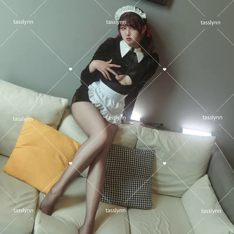 Mn  Cosplay Original Black White Lolita Mature Maid Cosplay  Dress for Geek Girls Halloween Costume 