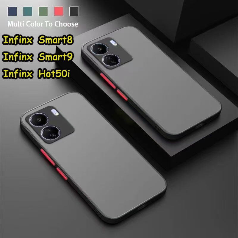 เคสขอบสี Smart 8 9 รุ่นใหม่ ตรงรุ่น หลังด้าน INFINIX Smart9 Hot50i Smart8/Smart7 Smart 6 5 Hot40Pro Hot40i เคสผิวด้าน
