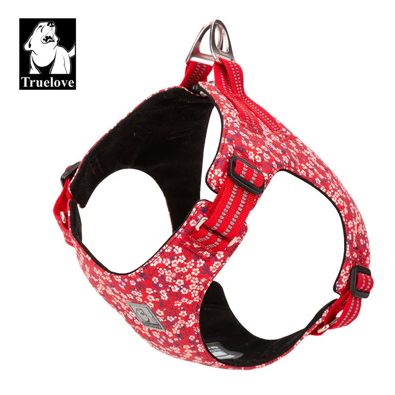 Truelove Pet Harness Floral Floral Doggy Harness Dog Vest Type Dog Walking Chain Small Medium Puppy 