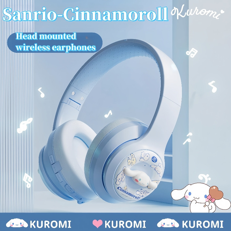 Sanrio ชุดหูฟังบลูทูธไร้สาย My Melody Kuromi HIFI+70H Wireless Headphones ลดเสียงรบกวน RGB 5.4 นของขวัญสาว Headphones