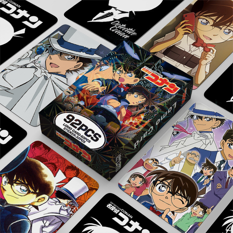 การ์ดโฮโลแกรม 92 ชิ้น Conan Edogawa LOMO การ์ด Kudou Shinichi นักสืบโคนันมังงะของสะสม