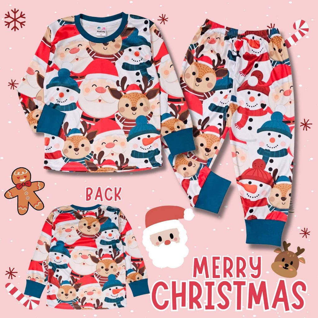 CSM0932#5 ชุดเด็ก เสื้อแขนยาว+กางเกงขายาว ผ้าไมโคร ลายซานต้า คริสต์มาส เสื้อผ้าเด็ก ชุดเด็กแฟชั่น ชุดเด็กลายการ์ตูน