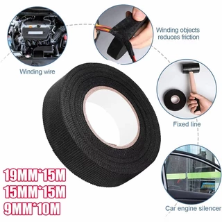 15เมตร เทปผ้าพันสายไฟรถยนต์ ทนความร้อน กันน้ำ เทปผ้าลวด