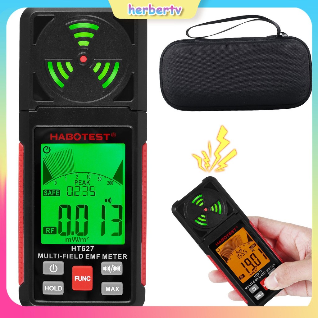 เครื่องตรวจจับรังสีแม่เหล็กไฟฟ้าแบบพกพา 2.26 นิ้วจอแสดงผล LCD EMF Reader เมตร EMF Tester SHOPSBC0649