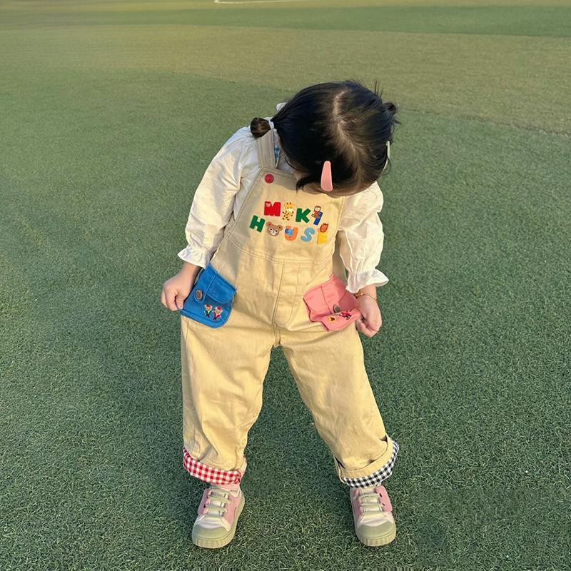 TONGCANG🌷ชุดเอี๊ยม เด็กผู้หญิง แขนกุด การ์ตูน ตัวอักษร พิมพ์ น่ารัก หวาน จั๊มสูทเด็ก - รูปที่ 3