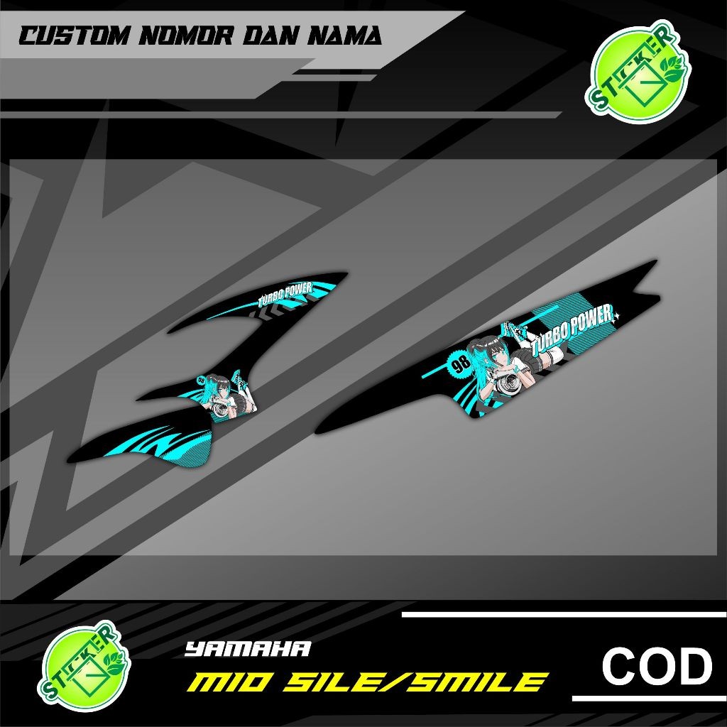 SIMPLE STRIPING YAMAHA MIO SILE MIO SMILE ANIME TURBO RACING ALREADY CUT, JUST STICK IT ON