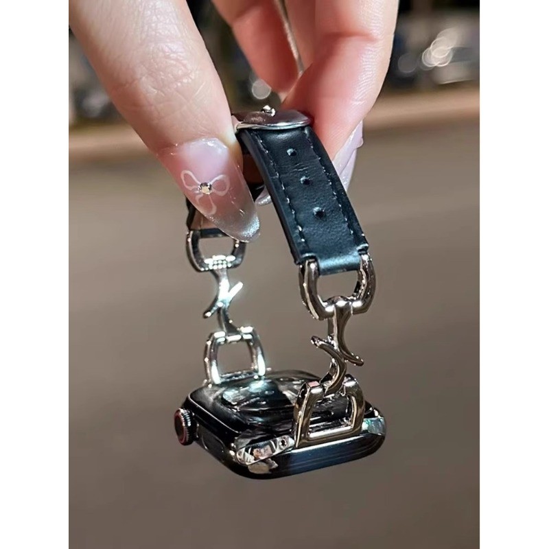 Nistar หนังแท้โลหะเสี้ยวสายคล้องคอสําหรับ Apple watch รูปที่ 2