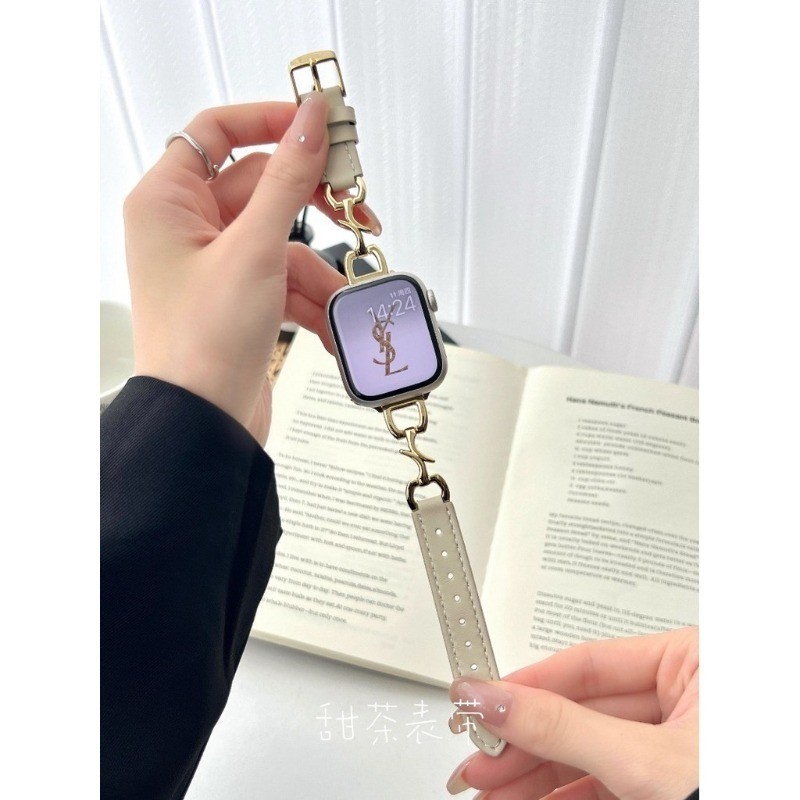 Nistar หนังแท้โลหะเสี้ยวสายคล้องคอสําหรับ Apple watch รูปที่ 6