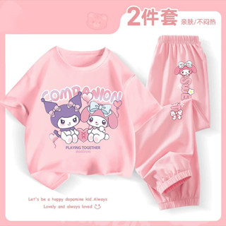 ชุดเสื้อยืดสั้นสำหรับเด็กผู้หญิง 2025 ชุดใหม่สำหรับเด็กผู้หญ…