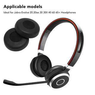 แผ่นรองหูฟังทดแทน หนังโปรตีนระดับมืออาชีพ สำหรับ Jabra Evolve 20 20se 30 30II 40 65 65+