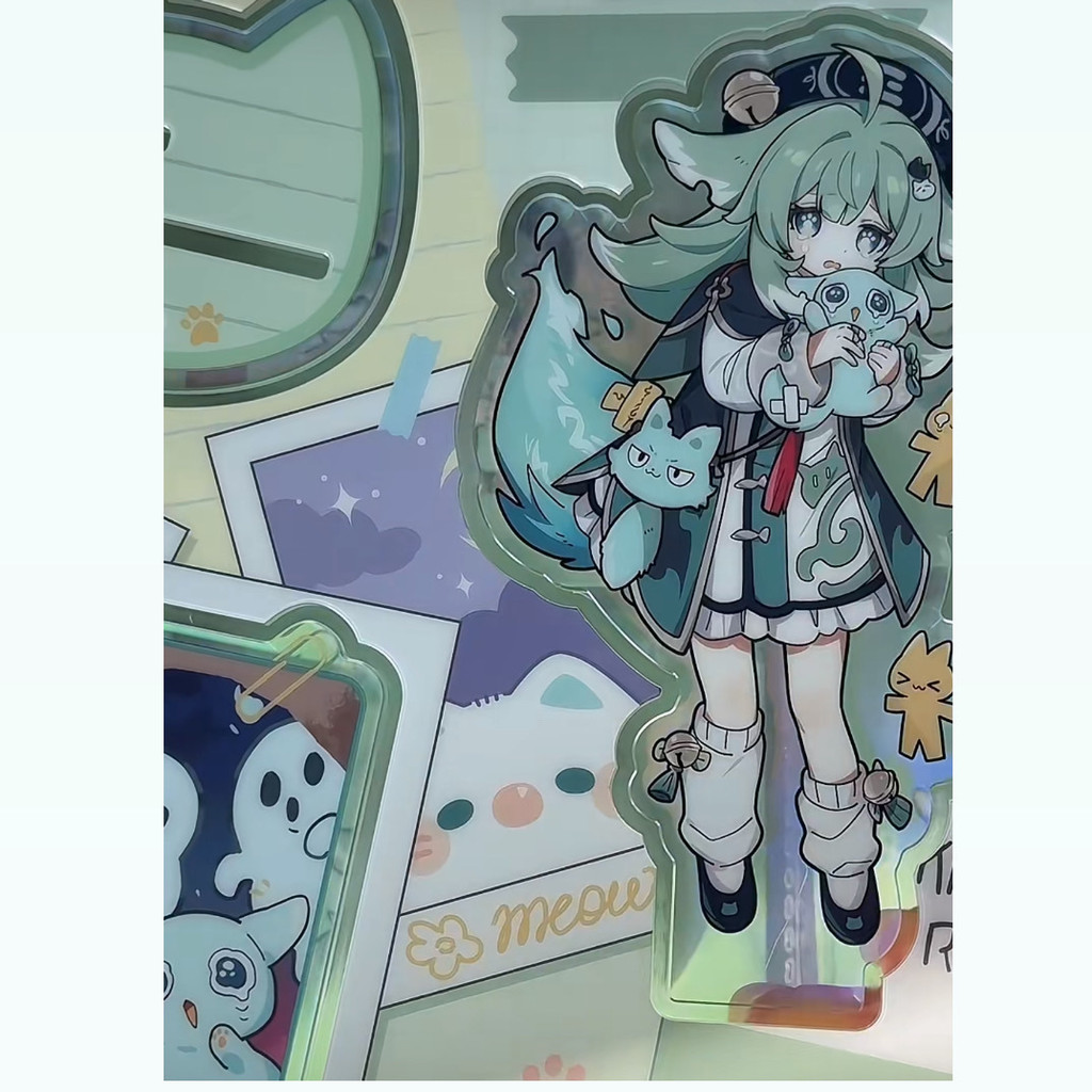 HuoHuo Little Cat ขาตั้งอะคริลิคเครื่องประดับเดสก์ท็อปมูลค่าสูงน่ารัก