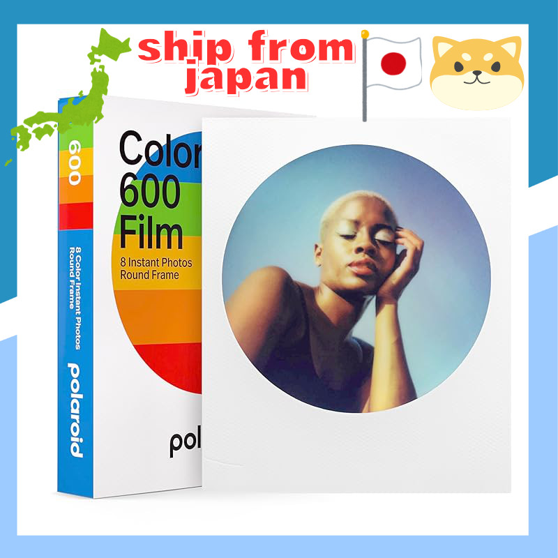 Polaroid Instant Film Color film for 600 – Round Frame, 8 sheets, Frame Color (6021)