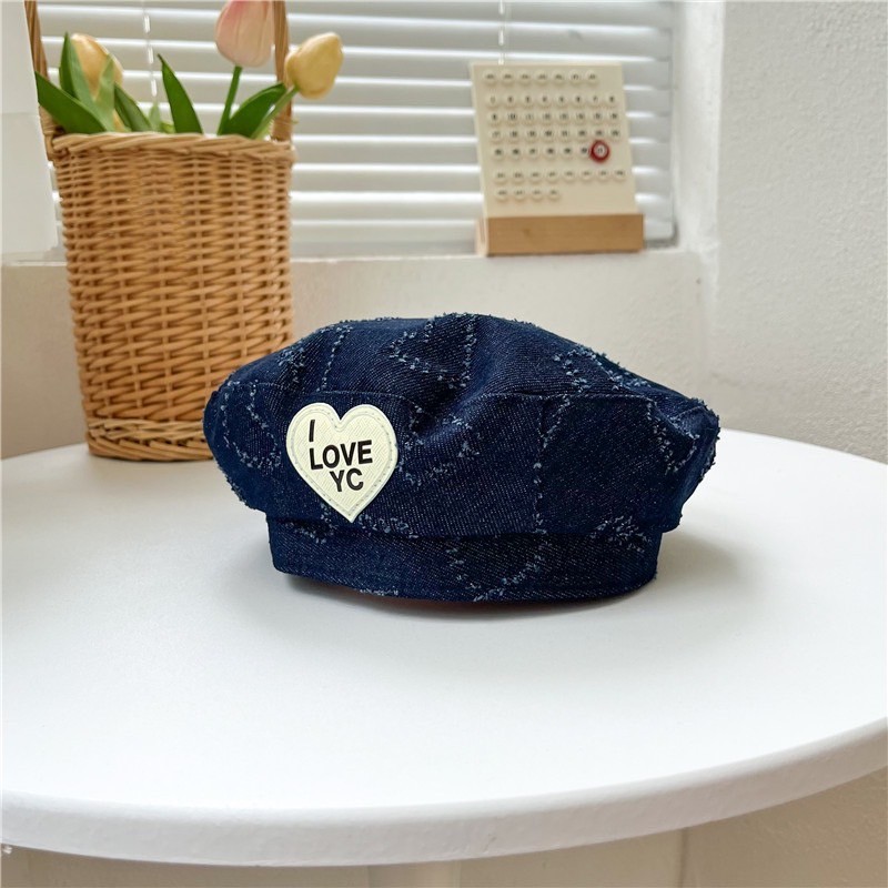 PRETTY BABY หมวกเด็ก 2-8ปี รอบหัว48-52cm หมวกทรงเบเร่ต์ยีนส์ หมวกแฟชั่น ปรับขนาดได้ (1540) - รูปที่ 6