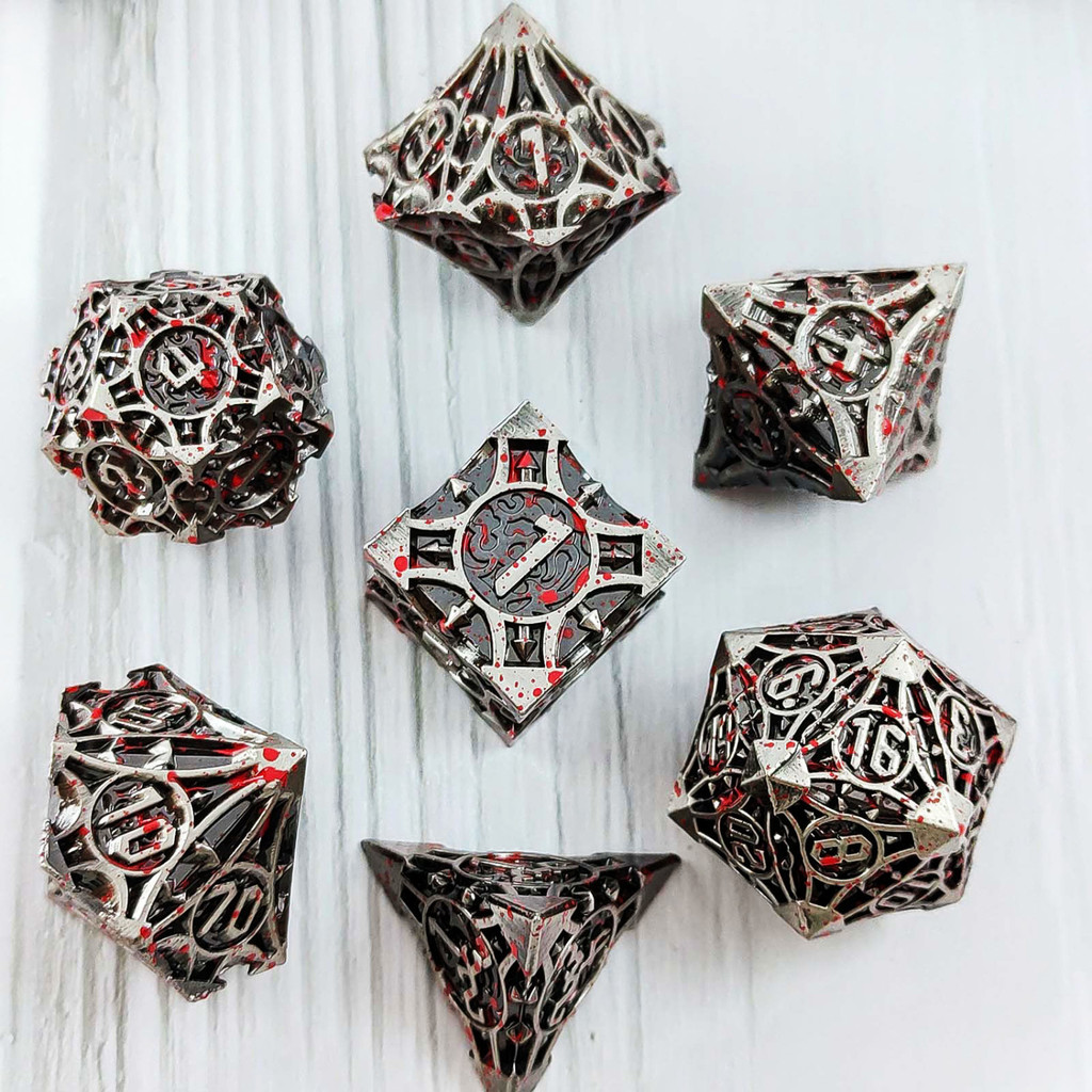 พร้อมส่ง Dnd dice set ลูกเต๋า dnd ชุดลูกเต๋าโลหะแข็ง DND TRPG Cthulhu D20 ลูกเต๋าหลายเหลี่ยม Dungeon