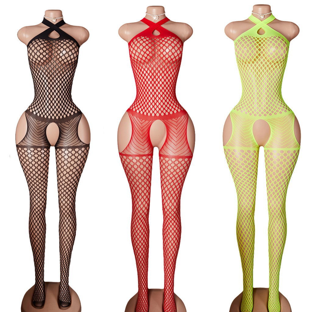 ผู้หญิง Crotchless BodyStockings Pantyhose Sex Fishnet ชุดชั้นในตาข่าย Porno Tights ชุดชั้นในเร้าอารมณ์เซ็กซี่โปร่งใส Teddy Bodysuit