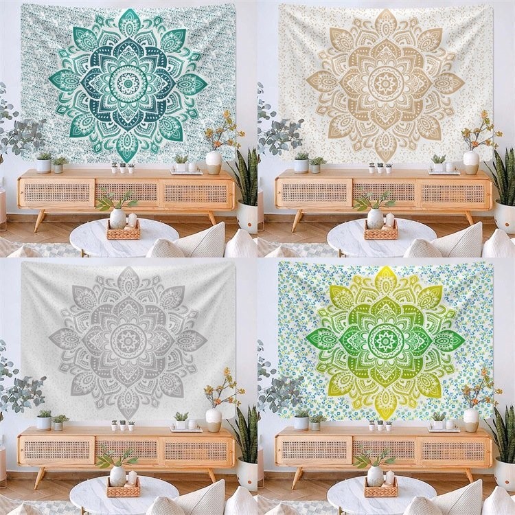 ผ้าพื้นหลัง Agirl สไตล์ Mandala Ins ผ้าตกแต่งผีเสื้อ ผ้าแขวนการเปลี่ยนแปลง ผ้าตกแต่งห้องคู่รัก หัวกะโหลก