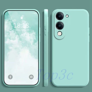 เคส Vivo Y04/Y29/Y39 5G/Y02/Y02T/Y03/Y03T/Y02S/Y100/Y15S/Y16/Y17S/Y18/Y19S/Y20/Y20S/Y20i/Y28/Y28S 5G สีธรรมดาเรียบง่ายเคสซิลิโคนป้องกันการตก YT
