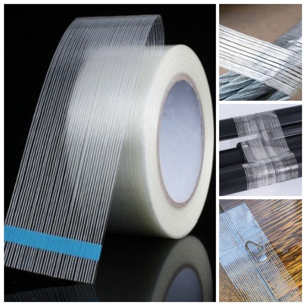 ❤ เทป ไฟเบอร์ ลายทาง กาวในตัว โคตรหนา เทปกาว ใยแก้ว ยาว 50 เมตร ซ่อมงานผนัง แตกร้าว เสริมแรงยึด รุ่นพิเศษเหนี่ยวแน่น  ❤