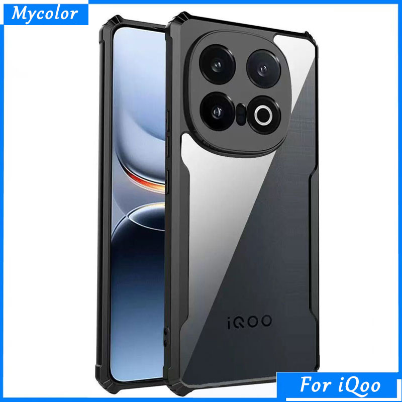 เคสกันกระแทกสําหรับ VIVO iQOO 13 12 10 9 9T 8 Neo8 Neo7 Neo6 SE Neo 8 7 6 Z9X Z9s Z7 Z6 Z5 Z3 Pro 5G 4G 2025  ปลอกอะคริลิคโปร่งใสฝาครอบ