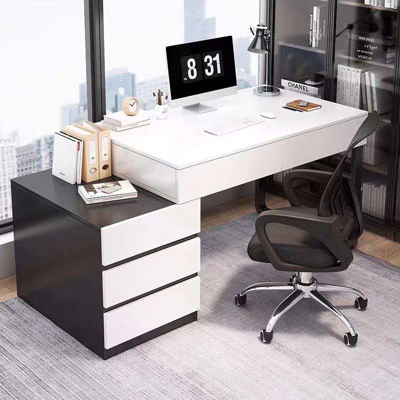 Office desk, desk with drawers, computer study desk, modern home desk