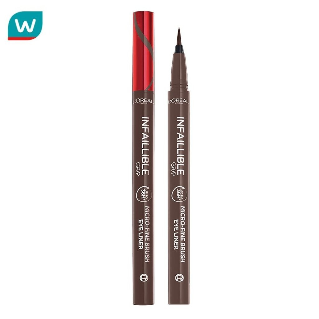 L'Oreal ลอรีอัล ปารีส อินฟอลลิเบิล กริป ไมโคร-ไฟน์ บรัช อาย ไลเนอร์ 0.45ก. สีน้ำตาล