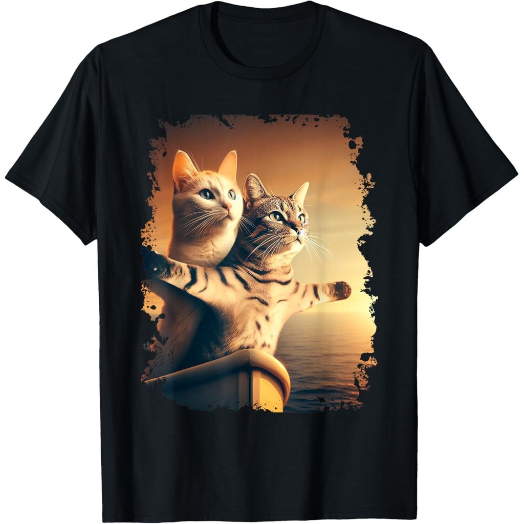 เสื้อ Titanic Meme สําหรับเสื้อยืดไททานิคแมวตลก