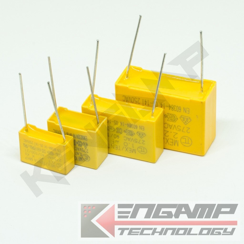 (สินค้ามีตัวเลือก) [F-CAP] 0.1uF, 0.15uF, 0.22uF, 0.33uF, 0.47uF, 0.68uf, 1uF, 2uF, 2.2uF/275Vac MKP