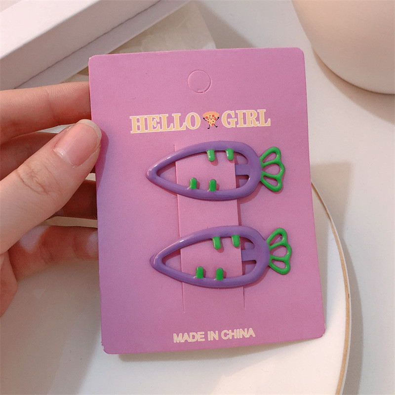 4ชิ้นเด็ก โดปามีน การ์ตูนน่ารักแครอทกิ๊บ bb คลิปหน้าม้าผมหัก - รูปที่ 6