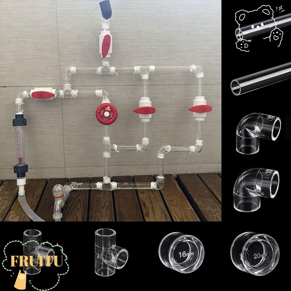 Fruitu อุปกรณ์ท่ออะคริลิค,ข้อศอก 90 องศาโปร่งใส Plexiglass Tank Tee Way ข้อต่อ,คุณภาพสูง 16 20 มม.Tee Connectors ปลา Aquarium ถังน้ําอุปกรณ์เสริม