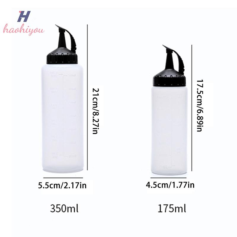 <haohiyou> 175ml/350ml ขนาดใหญ่บีบขวดเครื่องปรุงรสพร้อมหัวฉีดซอสมะเขือเทศซอสบาร์บีคิวขวดน้ํามันมะกอก