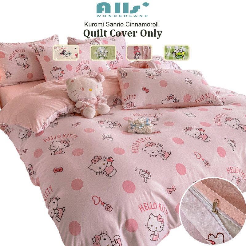1ชิ้น sanrio ปลอกผ้านวม kitty กิตตี้ duvet cover Kuromi Cinnamoroll Dog Pochacco Melody 3 ฟุต 5ฟุต 6ฟุต